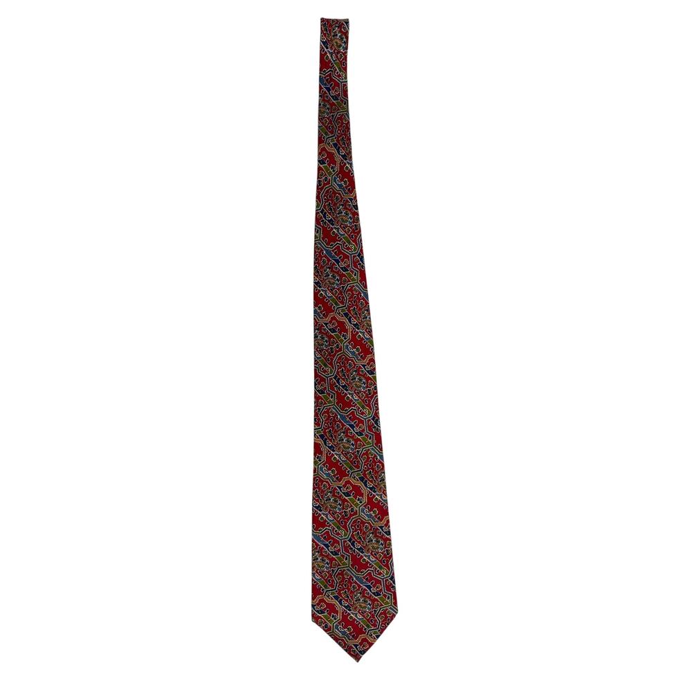Vintage 80s Polo Ralph Lauren Red Paisley Silk Necktie Made USA 57"